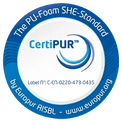 CertiPUR-Zertifikat für hochwertigen PU-Foam nach SHE-Standard, Label-Nr. C-CN-0220-473-0435